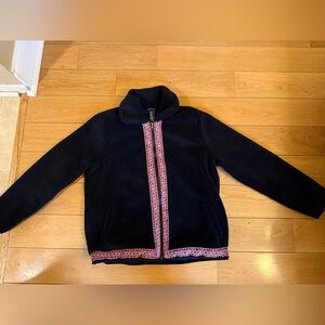 Wrangler black fleece jacket with red embroidery